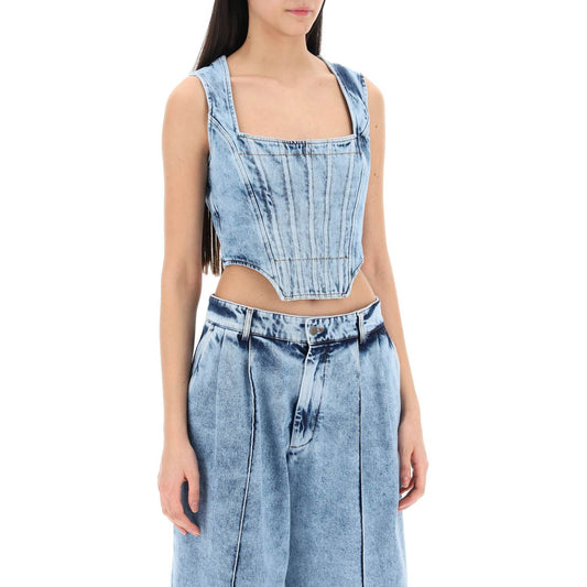 Giuseppe Di Morabito bustier top in marbled denim Topwear Giuseppe Di Morabito