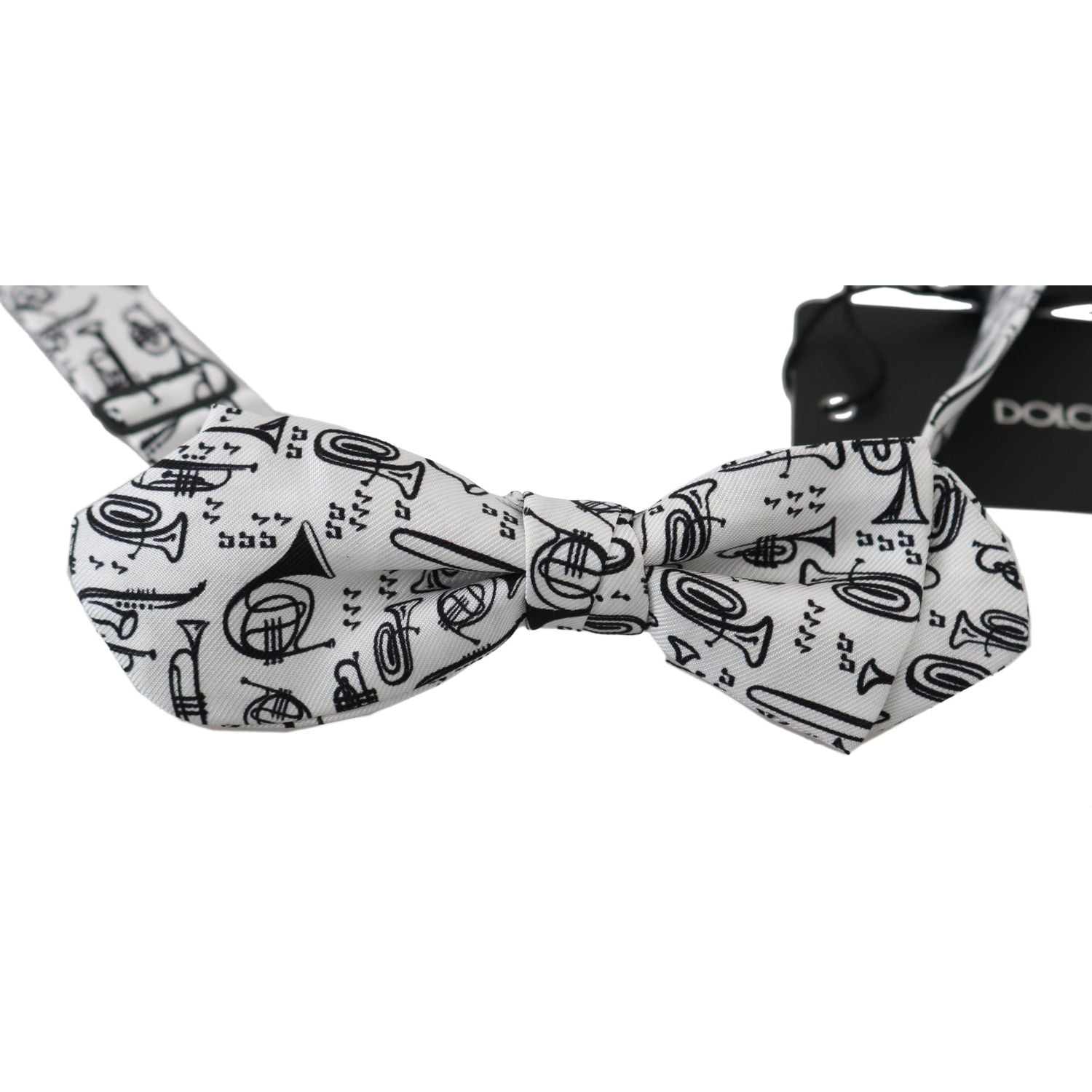 Dolce & Gabbana White Instruments Adjustable Neck Papillon Men Bow Tie