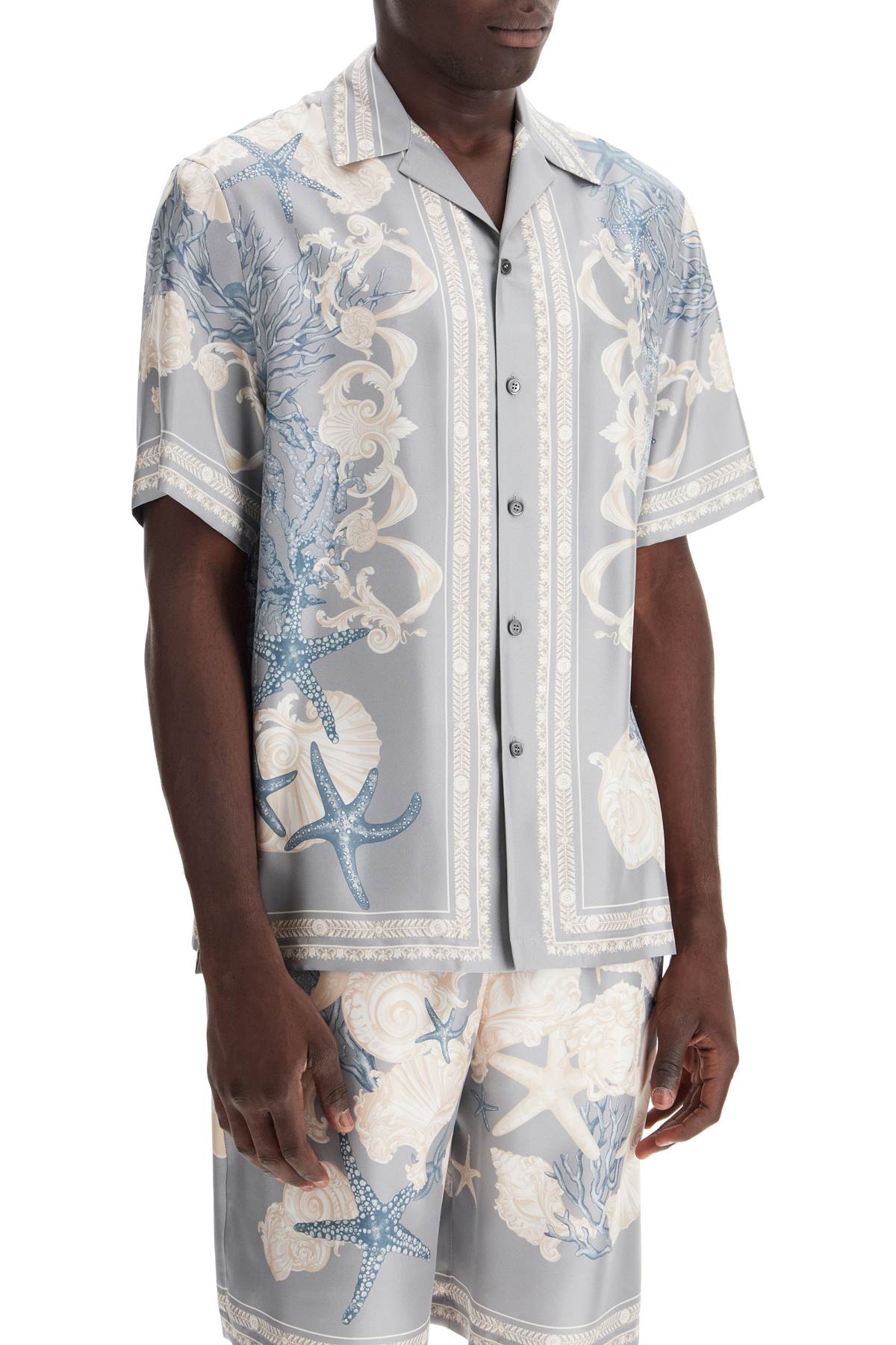 Versace baroque printed silk bowling shirt Shirts Versace