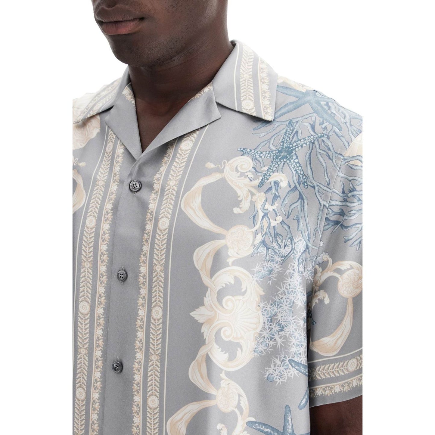 Versace baroque printed silk bowling shirt Shirts Versace