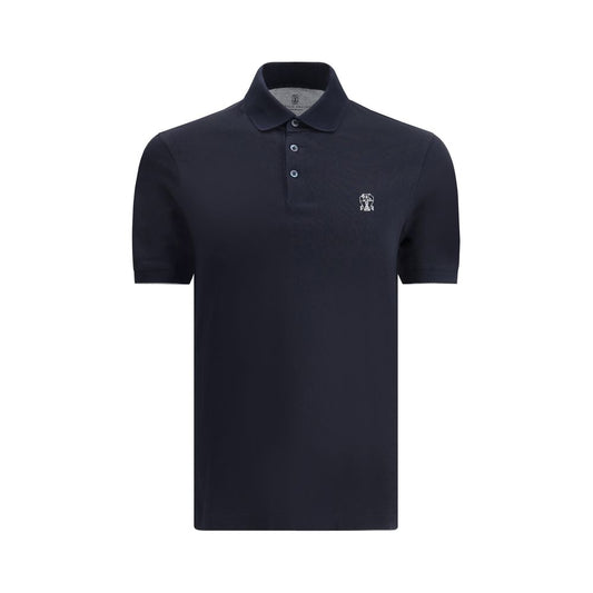 Brunello Cucinelli Blue Cotton Polo Shirt 1728,72470364320,Blue,Brunello Cucinelli,Clothing,M,Men,New with tags,Polo Shirts - T-Shirts - Clothing,S,T-Shirts - Clothing,XL,XXL