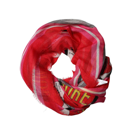 Dolce & Gabbana Pink DG Amore Print Neck Square Shawl 140cm x 140cm Scarf