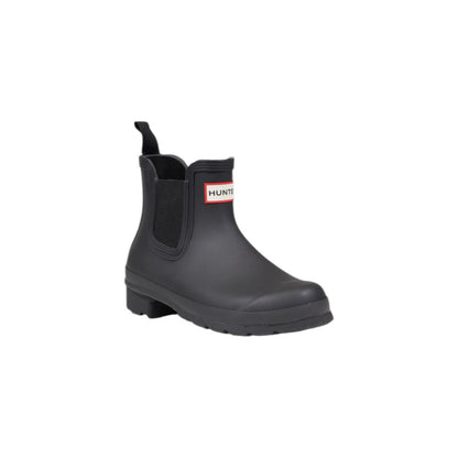 Hunter Black Recycled Polyester Ankle Boots