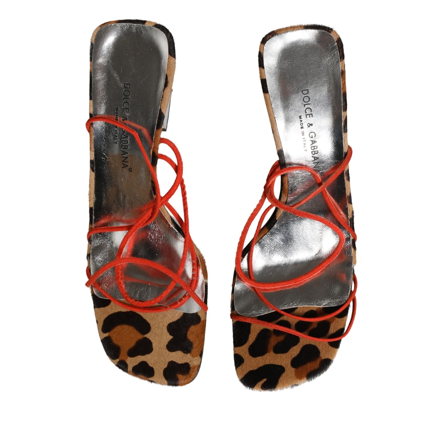 Dolce & Gabbana Multicolor Leather Block Heels Sandals Shoes
