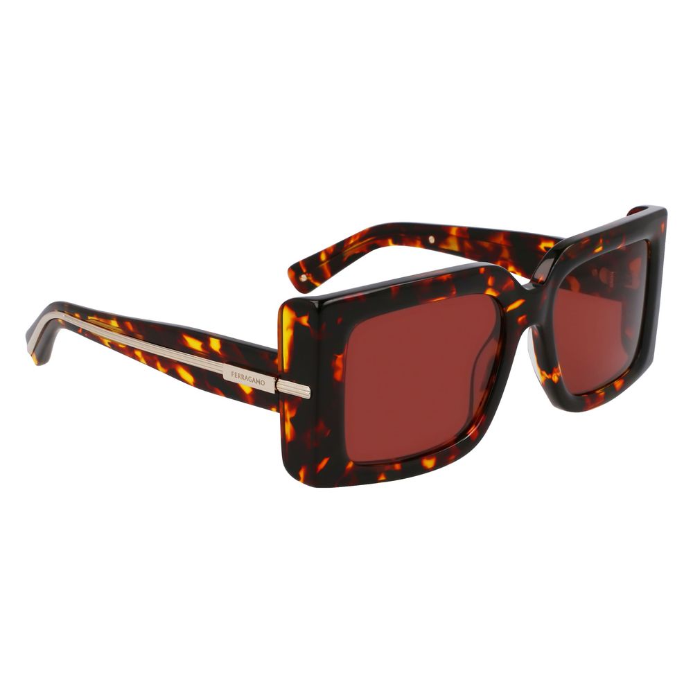 Ferragamo Brown Acetate Sunglasses