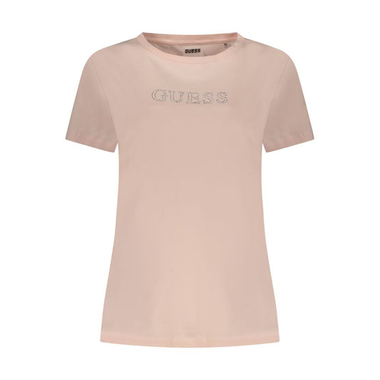 Guess Jeans Pink Cotton T-Shirt