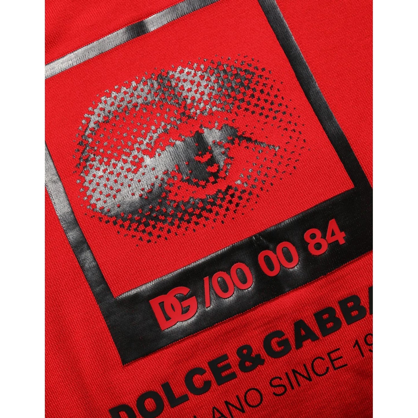 Dolce & Gabbana Red Eye Print Crew Neck Pullover Sweater