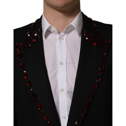 Dolce & Gabbana Black Crystal Embellished 2 Piece Suit
