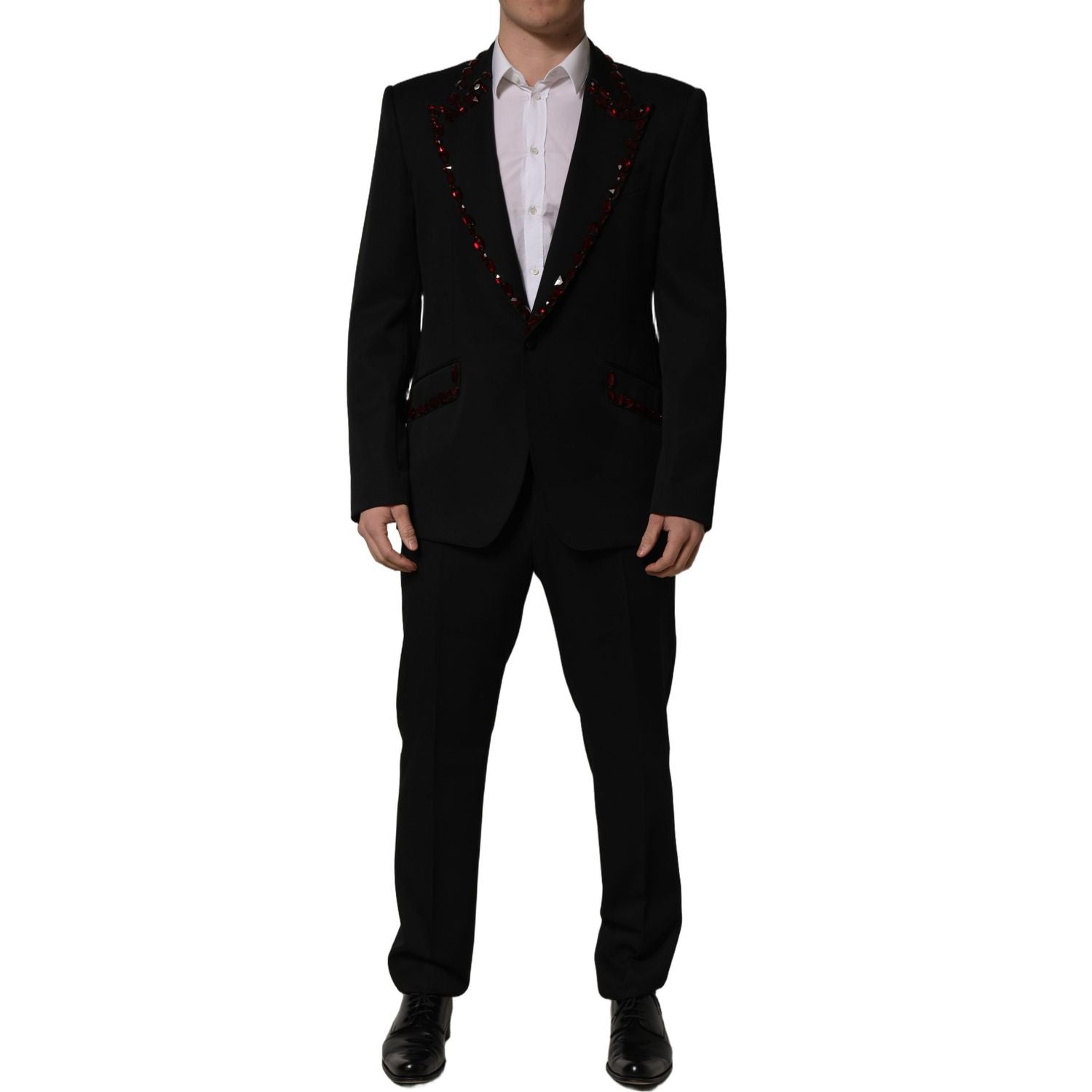 Dolce & Gabbana Black Crystal Embellished 2 Piece Suit