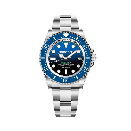 Bobroff Silver Stainless Steel Sport Watch