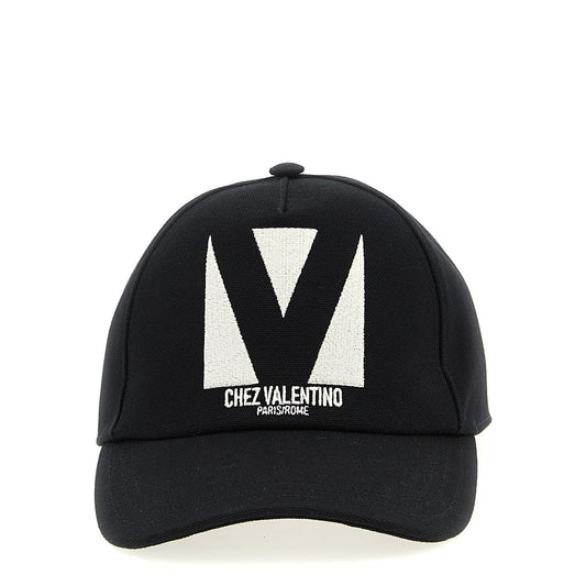 Valentino Garavani Black Cotton Cap (Baseball Hat)