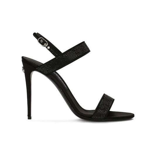 Dolce & Gabbana Satin sandals with iron-on rhinestones