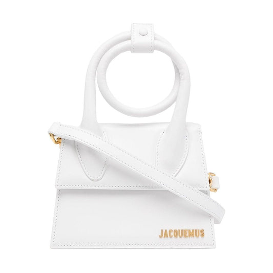 JACQUEMUS White leather Le Chiquito Noeud Bag Handbag JACQUEMUS