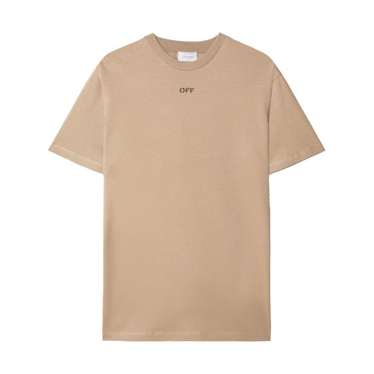 Off White T-shirts and Polos Beige Topwear Off White