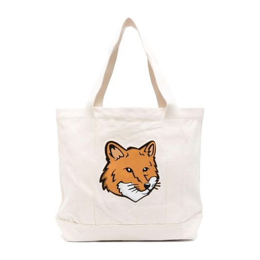 MAISON KITSUNE' fox head-print cotton tote Bag Shopper Maison Kitsune'