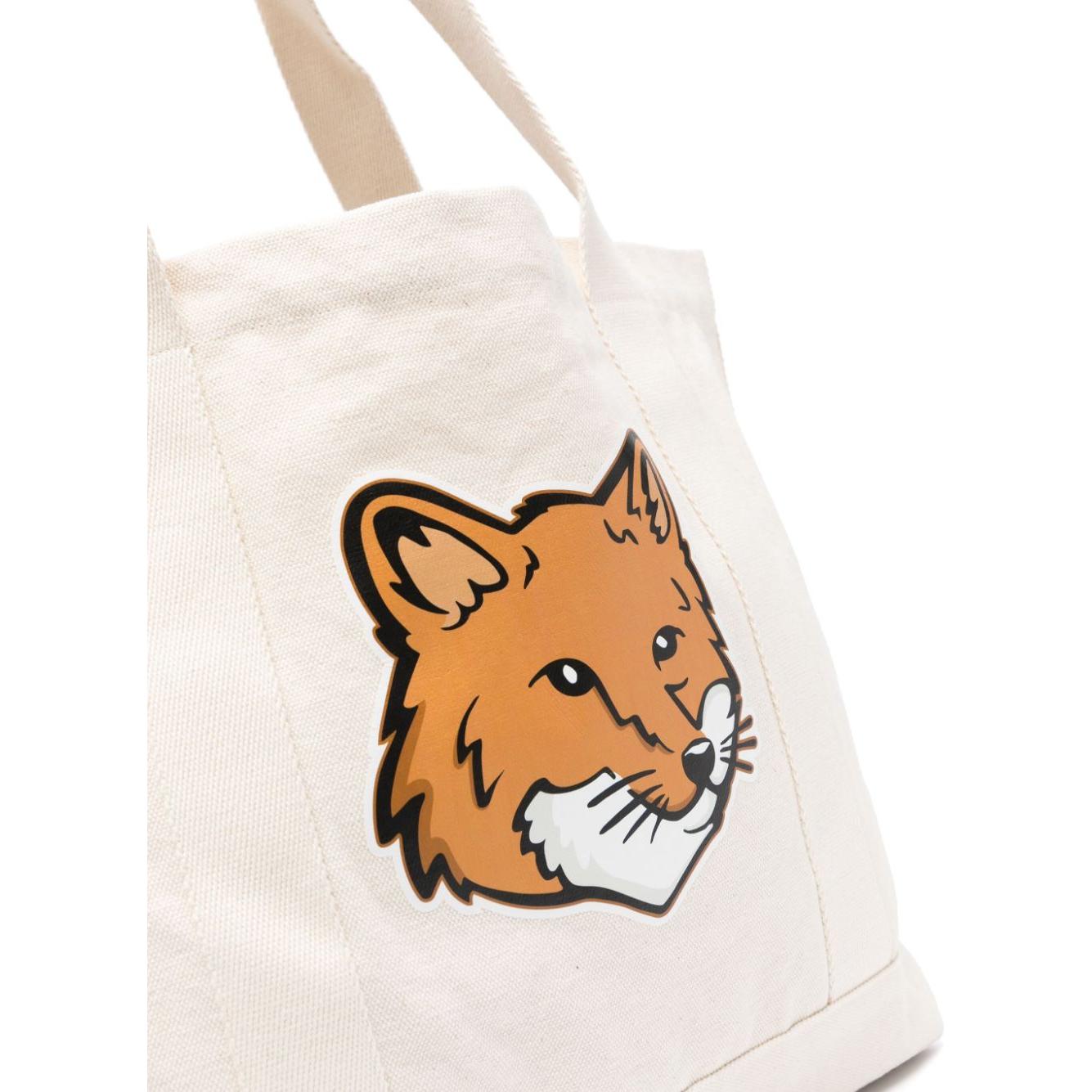 MAISON KITSUNE' fox head-print cotton tote Bag Shopper Maison Kitsune'