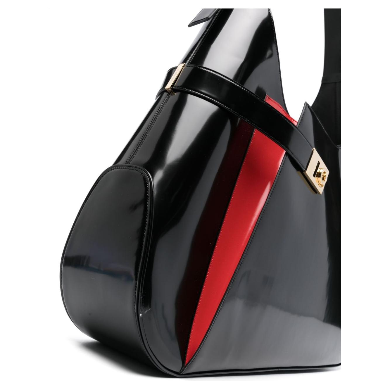 Ferragamo red leather patent Oversized Bag Black Shoulder Ferragamo