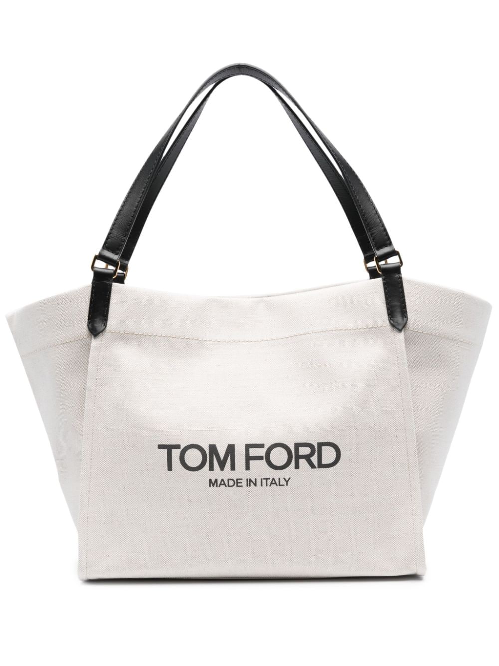 Tom Ford calf leather canvas panelled Shopper Bag Beige Shopper Tom Ford