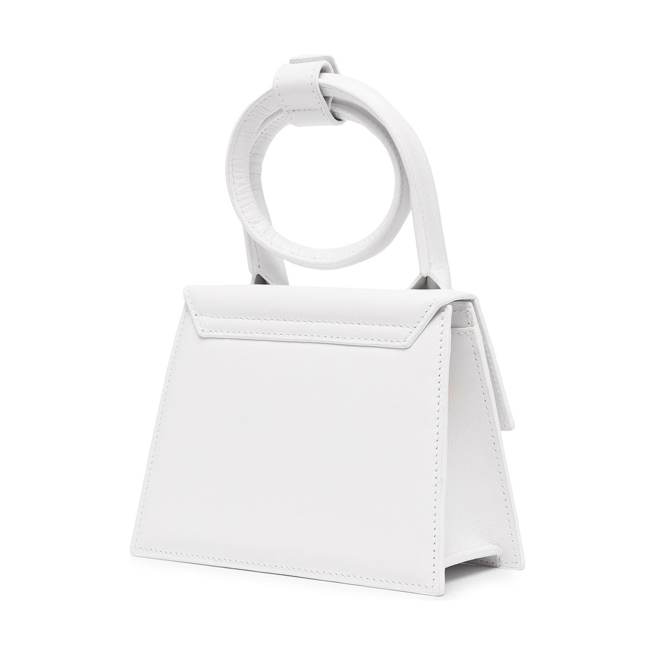 JACQUEMUS White leather Le Chiquito Noeud Bag Handbag JACQUEMUS