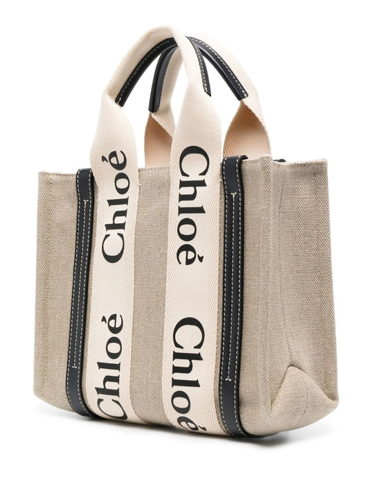 Chloè Woody Tote Bag Beige Shopper Chloè