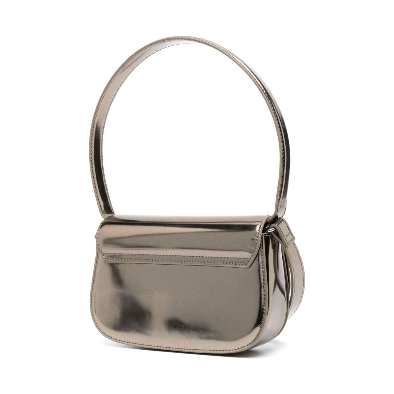 Diesel 1DR mirrored-leather shoulder Bag Golden