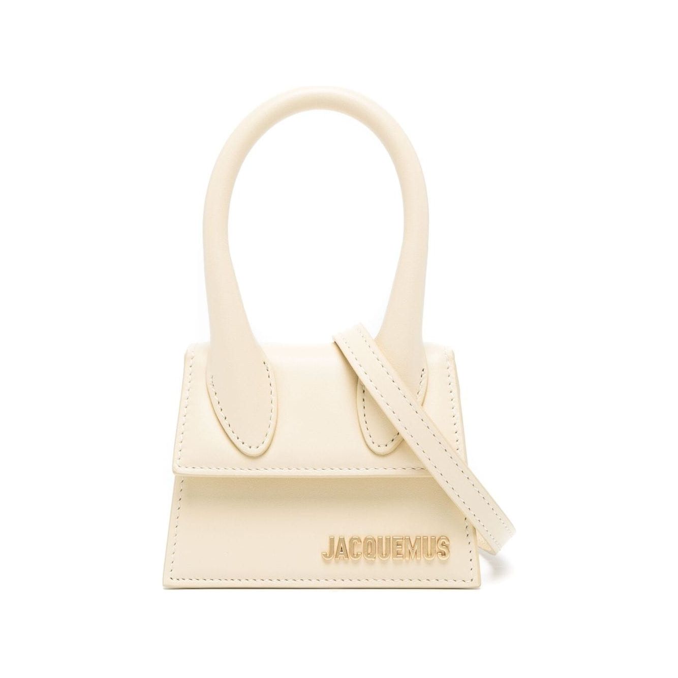 JACQUEMUS Le Chiquito leather mini tote bag Ivory Clutches JACQUEMUS