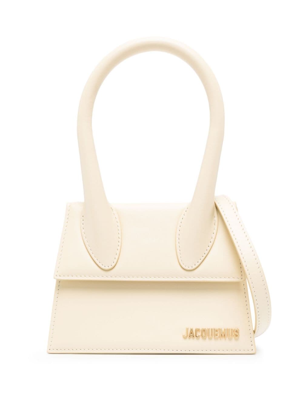 JACQUEMUS Le Chiquito Moyen leather Bag White Handbag JACQUEMUS