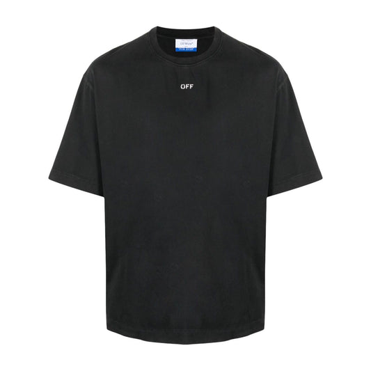 Off White T-shirts and Polos Black Topwear Off White