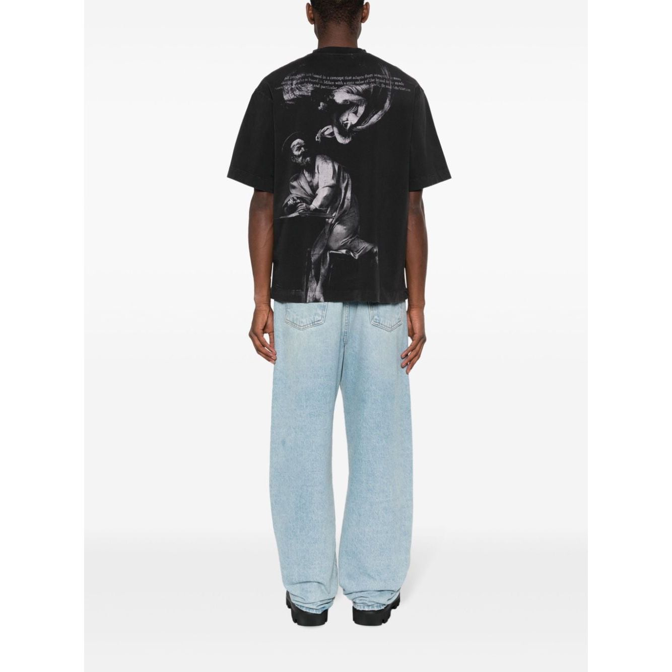 Off White T-shirts and Polos Black Topwear Off White