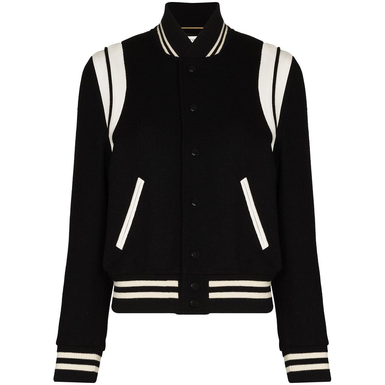 Saint Laurent wool blend two-tone varsity jacket Coats Jackets Saint Laurent