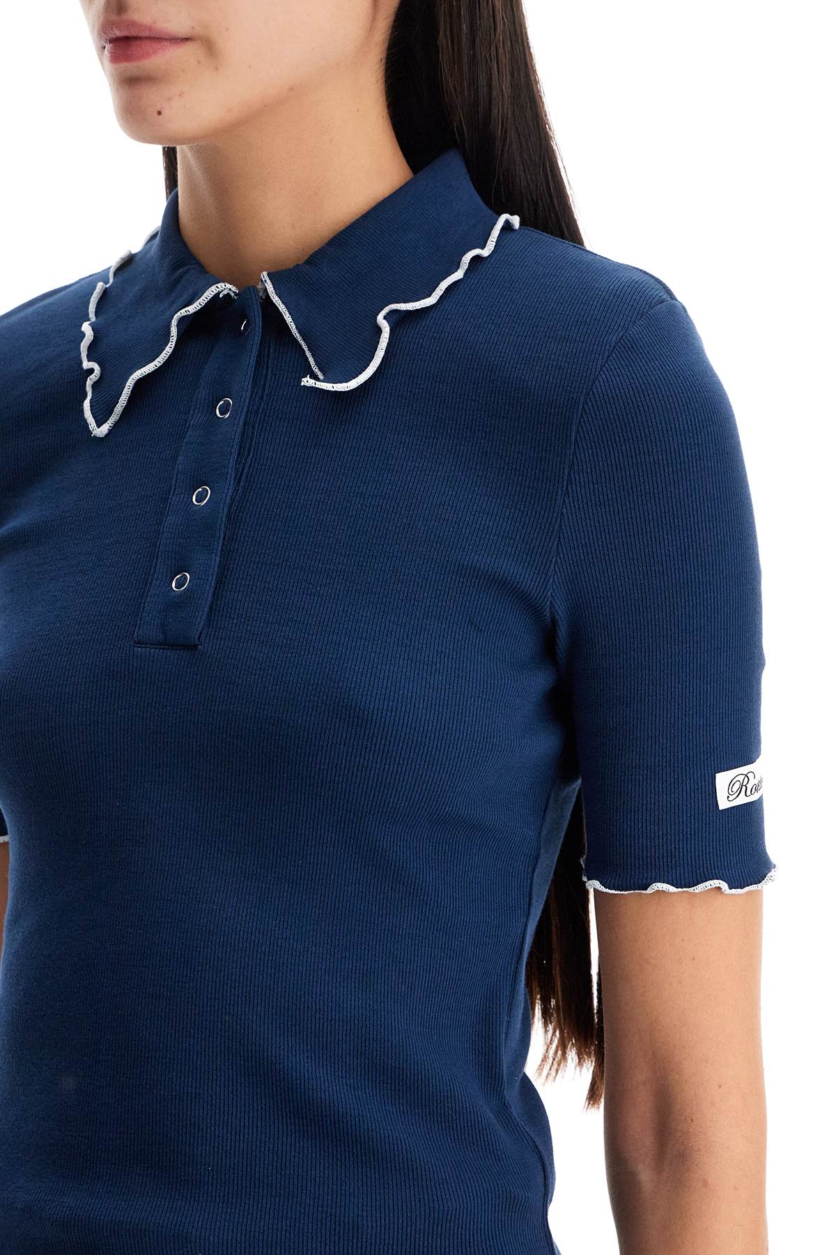 Rotate Rotate fitted polo shirt with contrasting hems