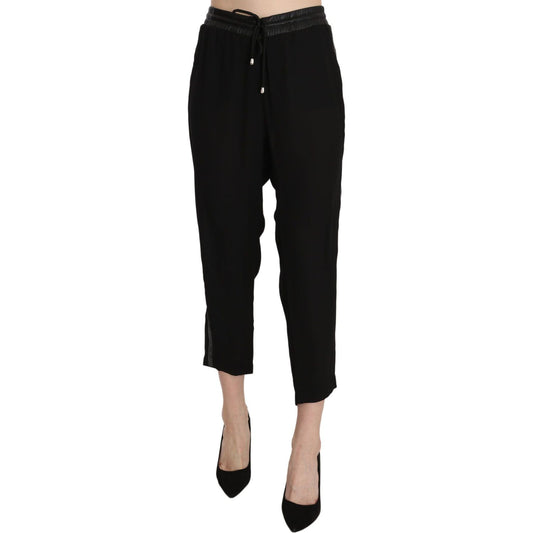 Guess Black Polyester High Waist Cropped Trousers Pants 1728,67345645728,Black,Clothing,Cropped Pants - Pants - Clothing,Guess,IT44|L,Jeans & Pants - Women - Clothing,Material: 100% Polyester,New with tags,Pants - Clothing,Women,Women - Clothing
