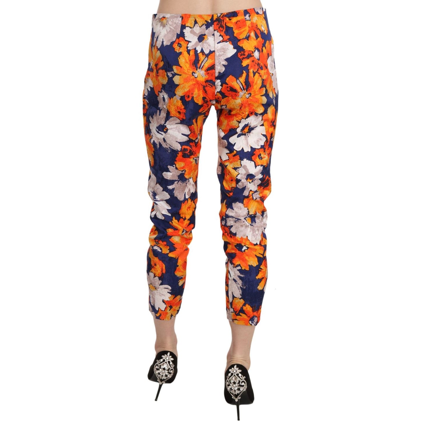 LANACAPRINA Floral Print Skinny Mid-Waist Pants LANACAPRINA