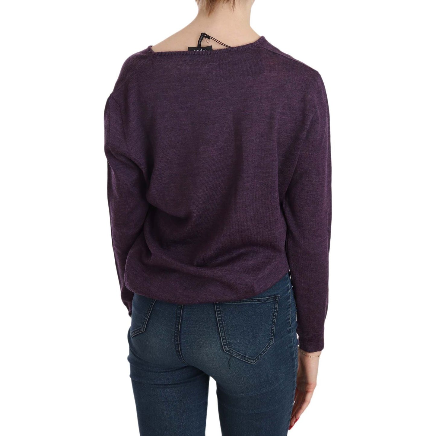 BYBLOS Elegant Purple V-Neck Wool Blouse BYBLOS