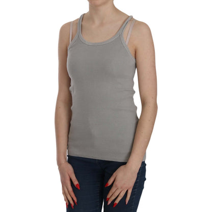 PINK MEMORIES Grey Sleeveless Spaghetti Strap Shirt 1728,67345645728,Clothing,Gray,IT46|XL,Material: 100% Cotton,New with tags,PINK MEMORIES,Sleeveless - T-Shirts - Clothing,T-Shirts - Clothing,Tops & T-Shirts - Women - Clothing,Women,Women - Clothing