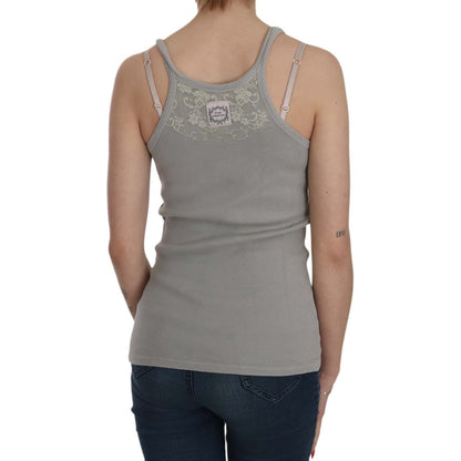 PINK MEMORIES Grey Sleeveless Spaghetti Strap Shirt 1728,67345645728,Clothing,Gray,IT46|XL,Material: 100% Cotton,New with tags,PINK MEMORIES,Sleeveless - T-Shirts - Clothing,T-Shirts - Clothing,Tops & T-Shirts - Women - Clothing,Women,Women - Clothing
