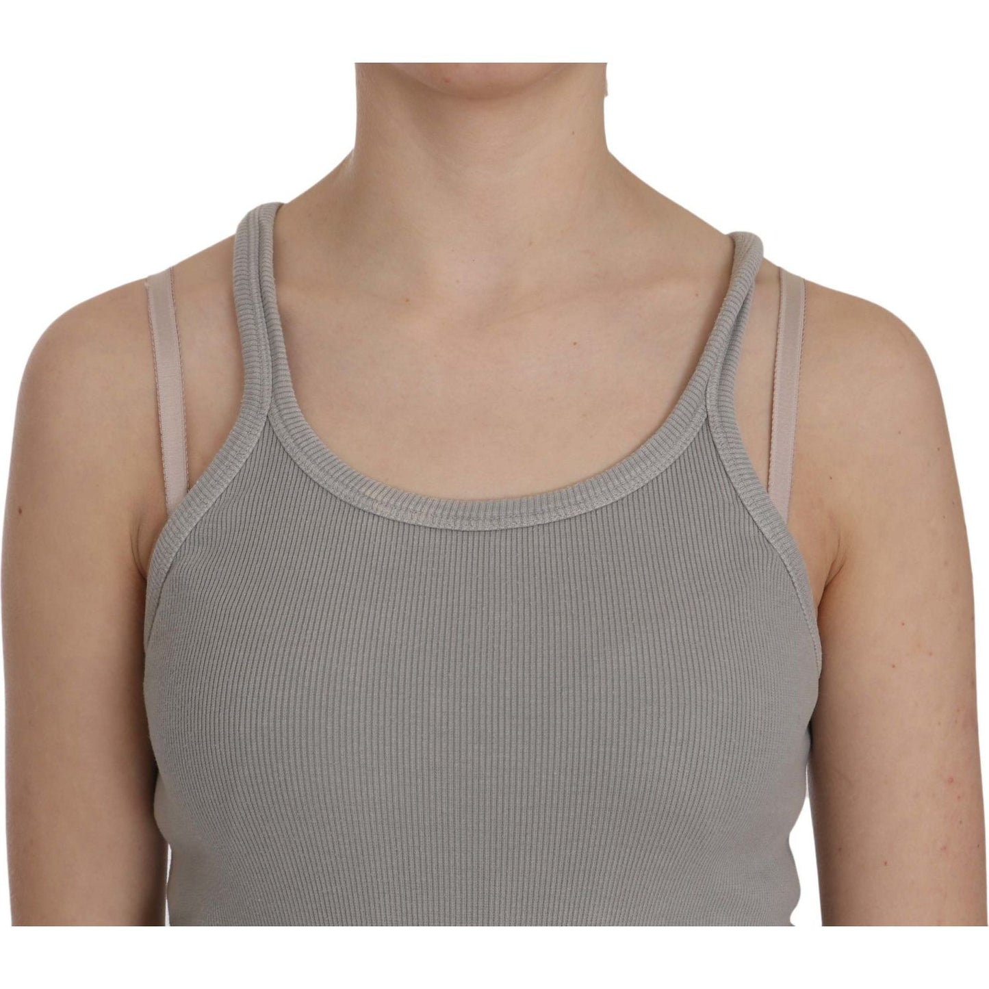 PINK MEMORIES Grey Sleeveless Spaghetti Strap Shirt 1728,67345645728,Clothing,Gray,IT46|XL,Material: 100% Cotton,New with tags,PINK MEMORIES,Sleeveless - T-Shirts - Clothing,T-Shirts - Clothing,Tops & T-Shirts - Women - Clothing,Women,Women - Clothing