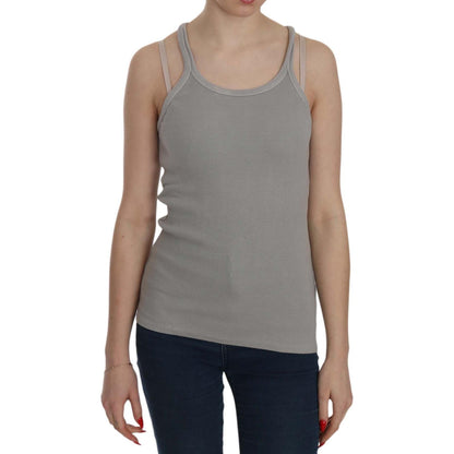 PINK MEMORIES Grey Sleeveless Spaghetti Strap Shirt 1728,67345645728,Clothing,Gray,IT46|XL,Material: 100% Cotton,New with tags,PINK MEMORIES,Sleeveless - T-Shirts - Clothing,T-Shirts - Clothing,Tops & T-Shirts - Women - Clothing,Women,Women - Clothing