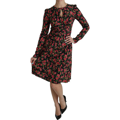 Dolce & Gabbana Floral A-Line Viscose Knee Length Dress Dolce & Gabbana