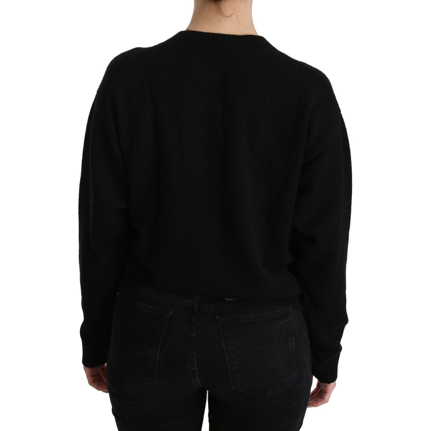 Dolce & Gabbana Elegant Black Cashmere Cardigan Top Dolce & Gabbana