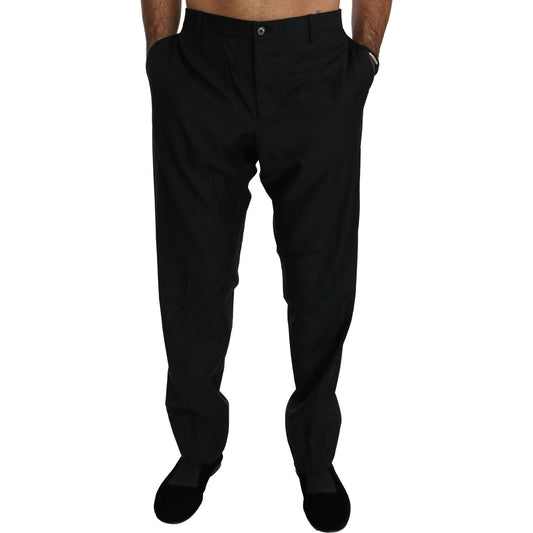 Dolce & Gabbana Black Dress Formal Trouser Men Wool Pants 1728,67345645728,Black,Clothing,Dolce & Gabbana,Dress Pants - Pants - Clothing,IT56 | XXL,Jeans & Pants - Men - Clothing,Material: 100% Virgin Wool,Men,Men - Clothing,New with tags,Pants - Clothing