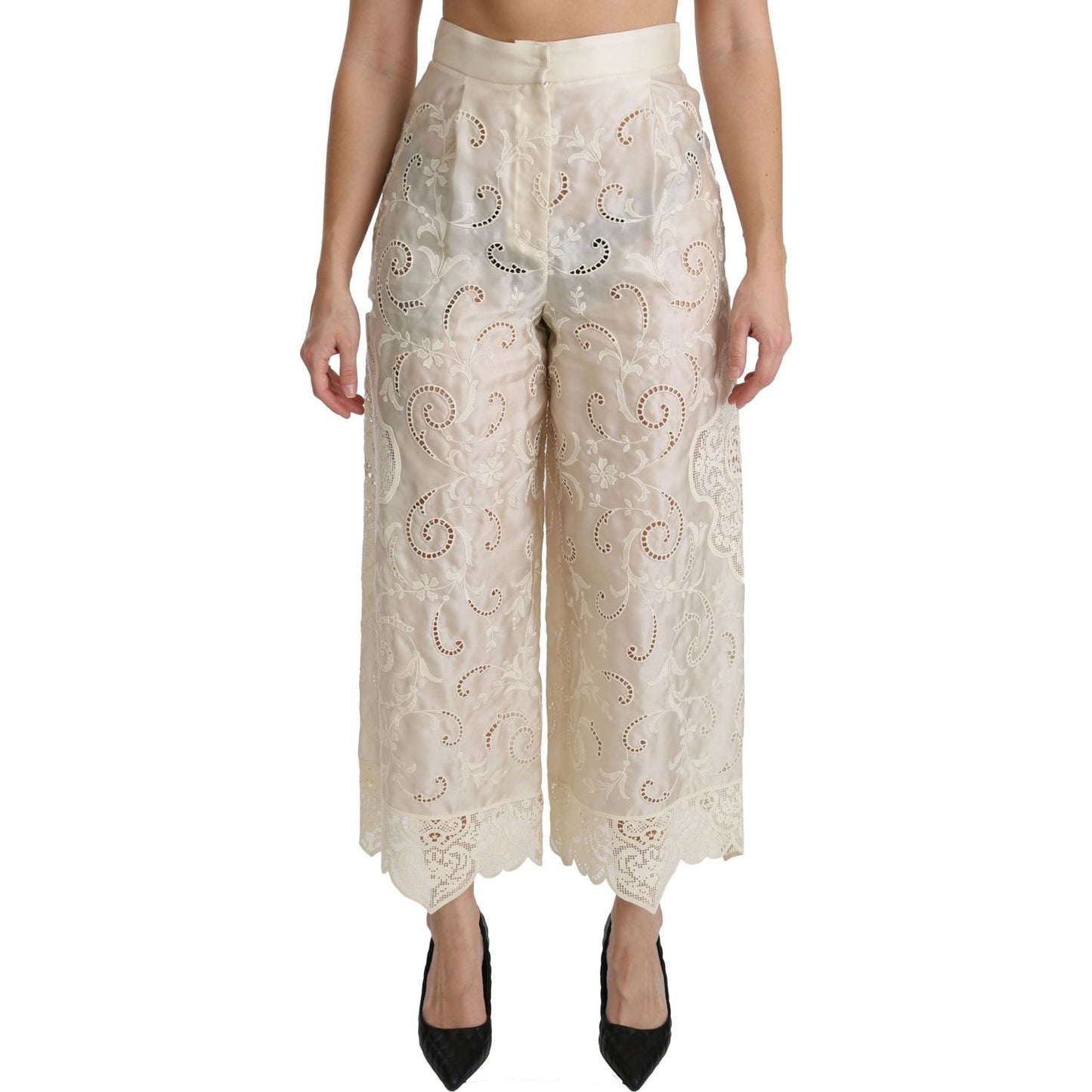 Dolce & Gabbana Elegant High Waist Palazzo Cropped Pants Dolce & Gabbana