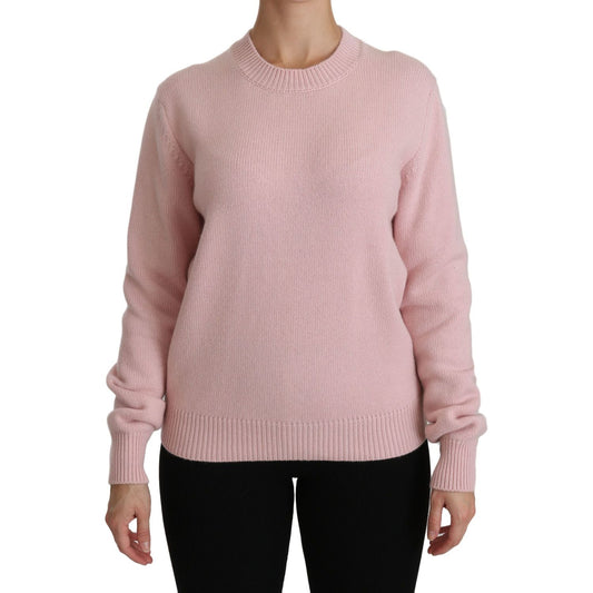 Dolce & Gabbana Cashmere-Blend Pink Crew Neck Sweater Dolce & Gabbana