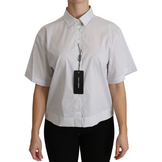 Dolce & Gabbana Elegant White Cotton Polo Top Dolce & Gabbana