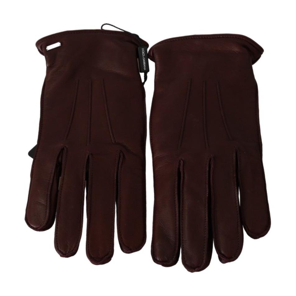 Dolce & Gabbana Elegant Maroon Wrist-Length Lambskin Gloves Dolce & Gabbana