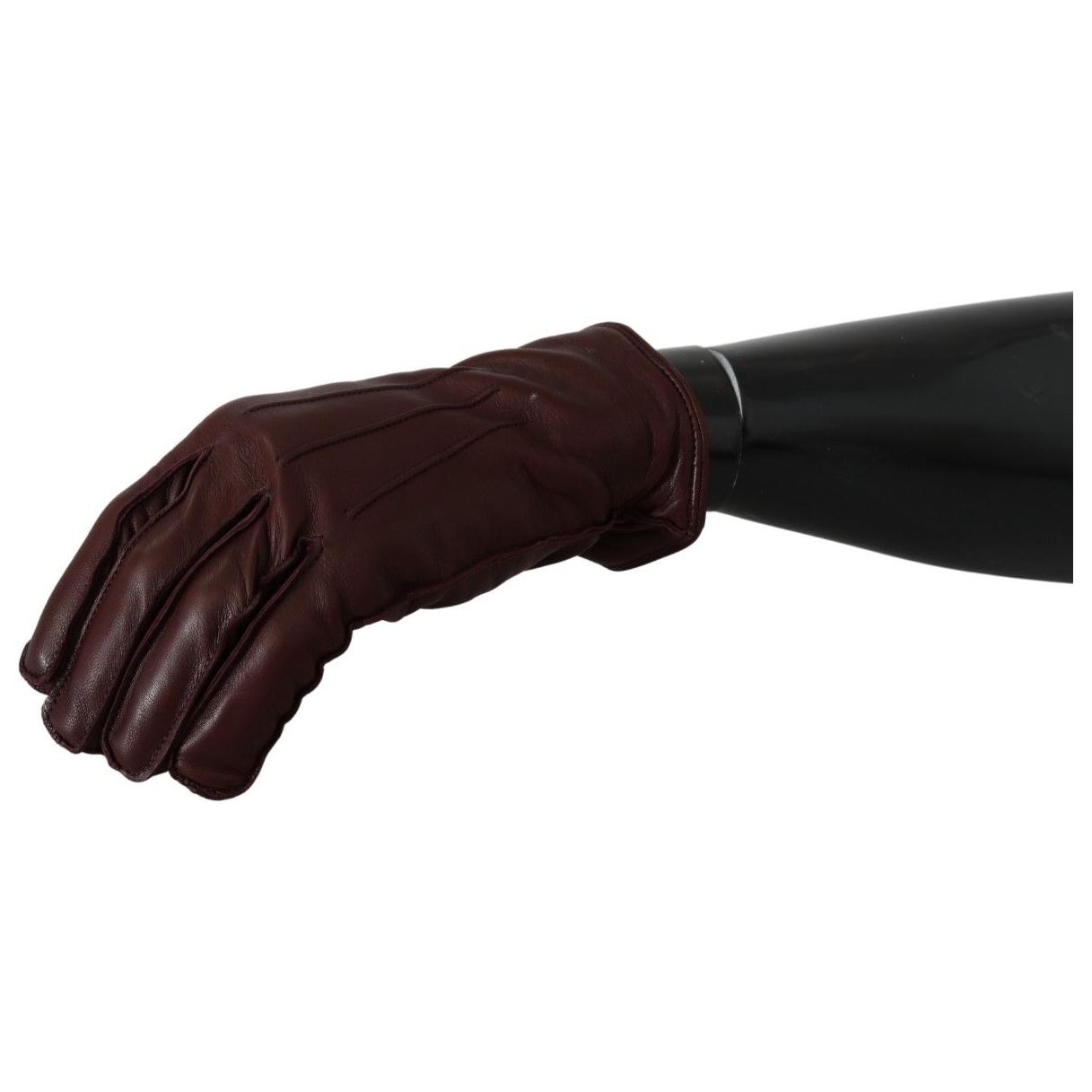 Dolce & Gabbana Elegant Maroon Wrist-Length Lambskin Gloves Dolce & Gabbana