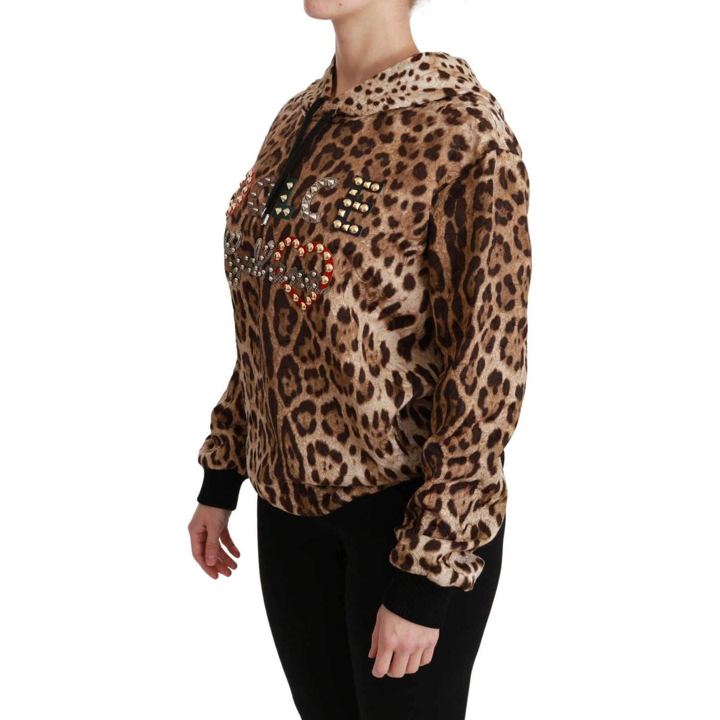 Dolce & Gabbana Elegant Leopard Print Hooded Sweater Dolce & Gabbana