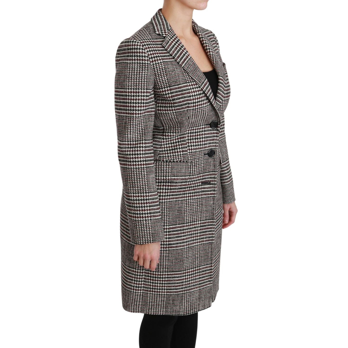 Dolce & Gabbana Multicolor Trench Knee Long Jacket Coat 10% Nylon,1728,25% Wool,5% Acrylic,5% PL,67345645728,Clothing,Coats - Jackets & Coats - Clothing,Dolce & Gabbana,IT40|S,Jackets & Coats - Clothing,Jackets & Coats - Women - Clothing,Material: 55% Cot