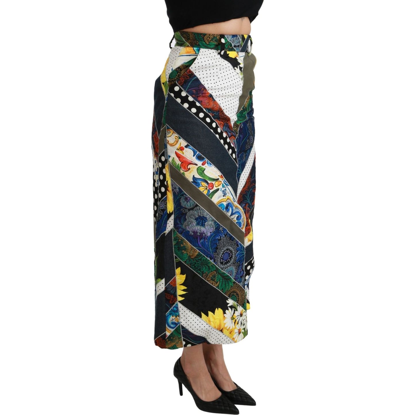 Dolce & Gabbana Elegant Geometric Print High-Waist Skirt Dolce & Gabbana