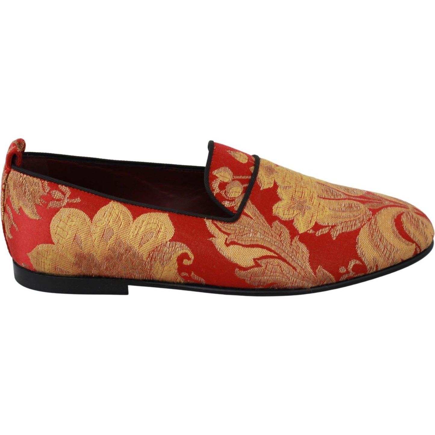 Dolce & Gabbana Rose Gold Brocade Loafers Slide Flats Dolce & Gabbana